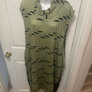 Green and Black Striped Dress